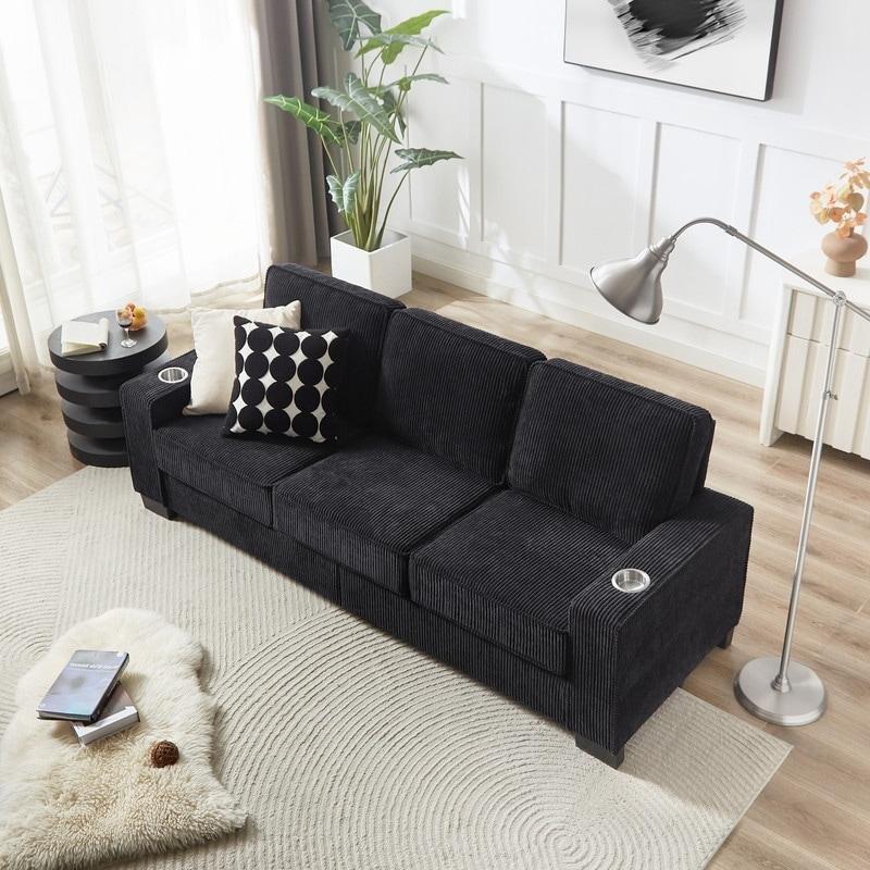 Fitilli Kadife Bardaklıklı Bohem Koltuk - 214 cm - 289521