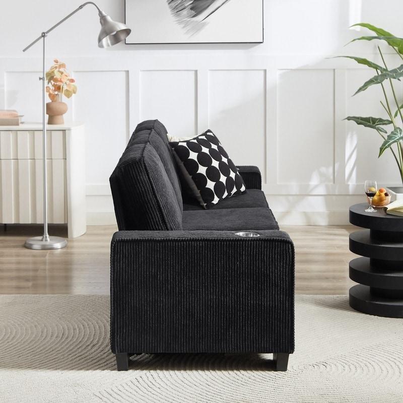 Fitilli Kadife Bardaklıklı Bohem Koltuk - 214 cm - 289521