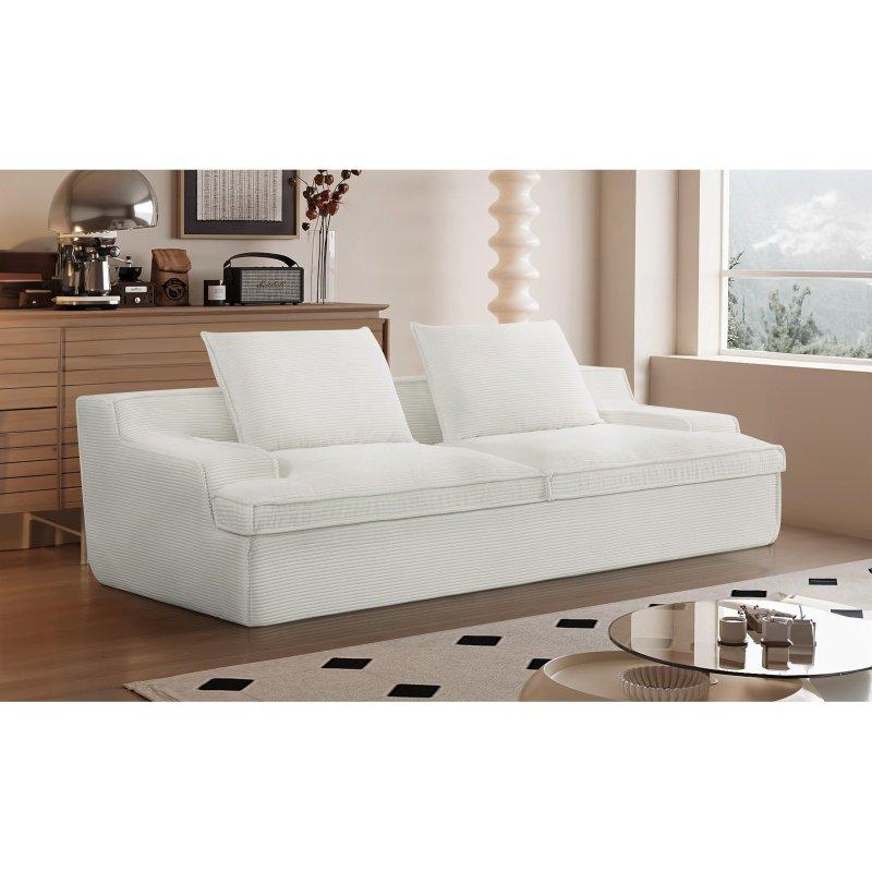 Fitilli Kadife Kumaş Ergonomik 4 Kişilik Bohem Koltuk - 229 cm - 284914