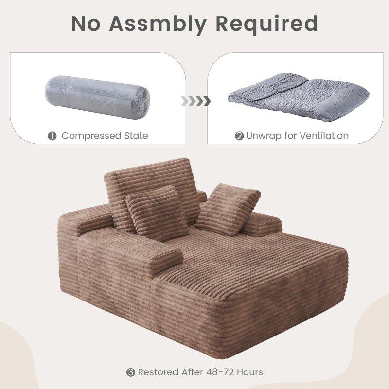 Fitilli Kadife Yataklı Geniş Bohem Koltuk - 125x171 cm - 280632
