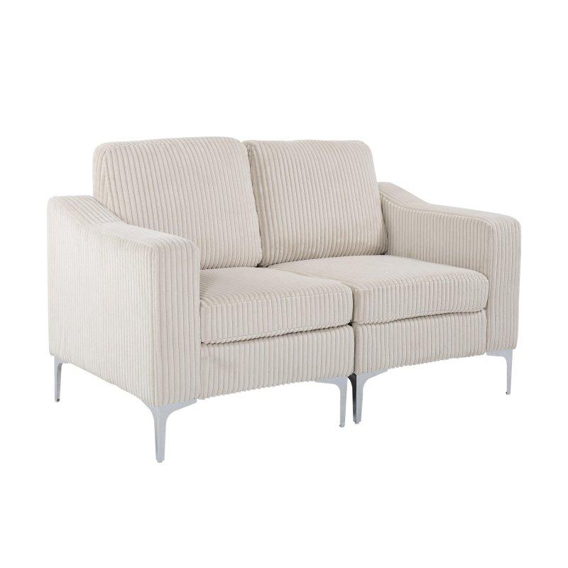 Fitilli Kumaş Çelik Ayaklı Modüler İki Kişilik Bohem Koltuk - 147 cm - 289626