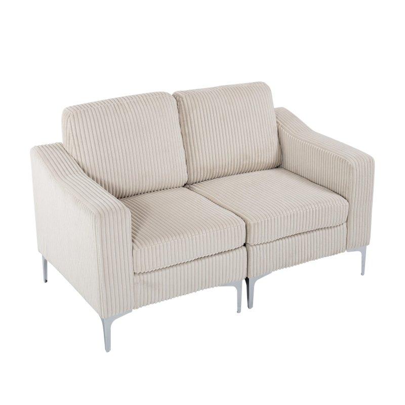 Fitilli Kumaş Çelik Ayaklı Modüler İki Kişilik Bohem Koltuk - 147 cm - 289626