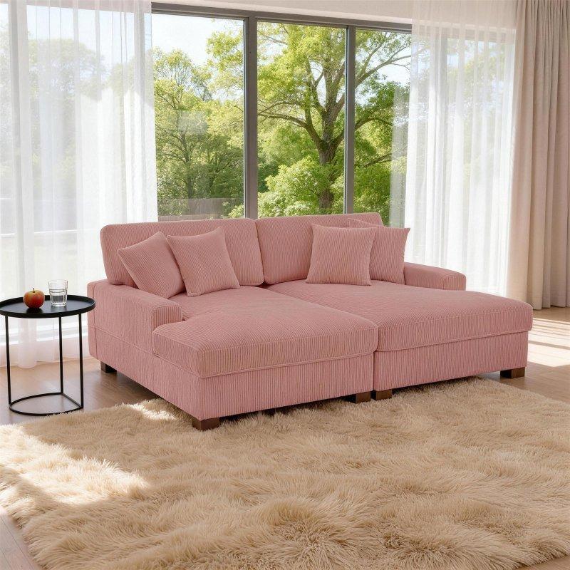 Fitilli Kumaş Modüler Şezlonglu Köşe Koltuk - 254842