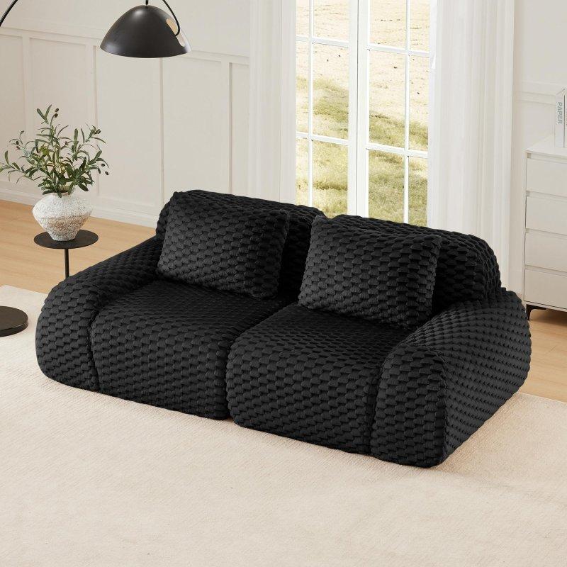 Flanel Kumaş Modüler Derin Oturumlu İskeletsiz Tasarım Bohem Koltuk - 284928