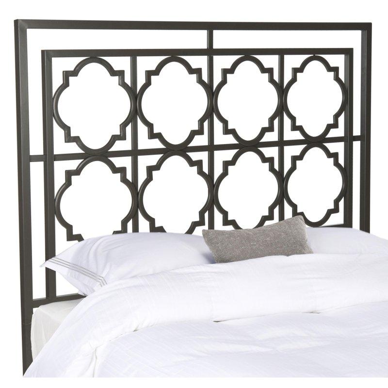 Füme Gri Metal Geometrik Desenli Çift Kişilik Yatak Başlığı - 154x152 cm - 334946