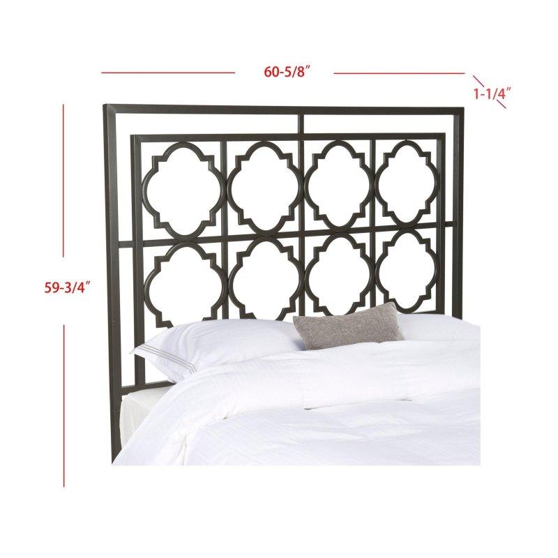 Füme Gri Metal Geometrik Desenli Çift Kişilik Yatak Başlığı - 154x152 cm - 334946