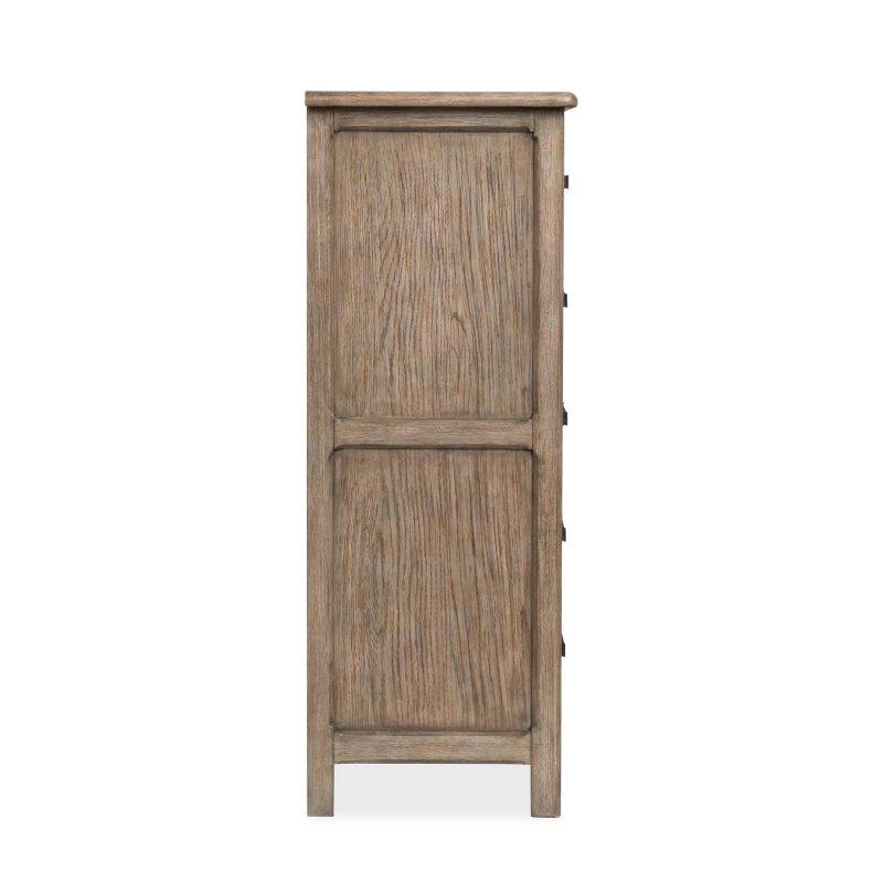 Füme Meşe Kaplama 5 Çekmeceli Dikey Şifonyer - 107x51x138 cm - 307500