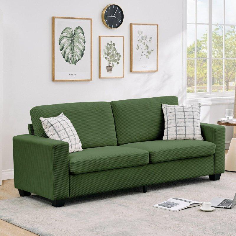 Geniş Kolçaklı Kadife Kumaş 3 Kişilik Bohem Koltuk - 211 cm - 290975