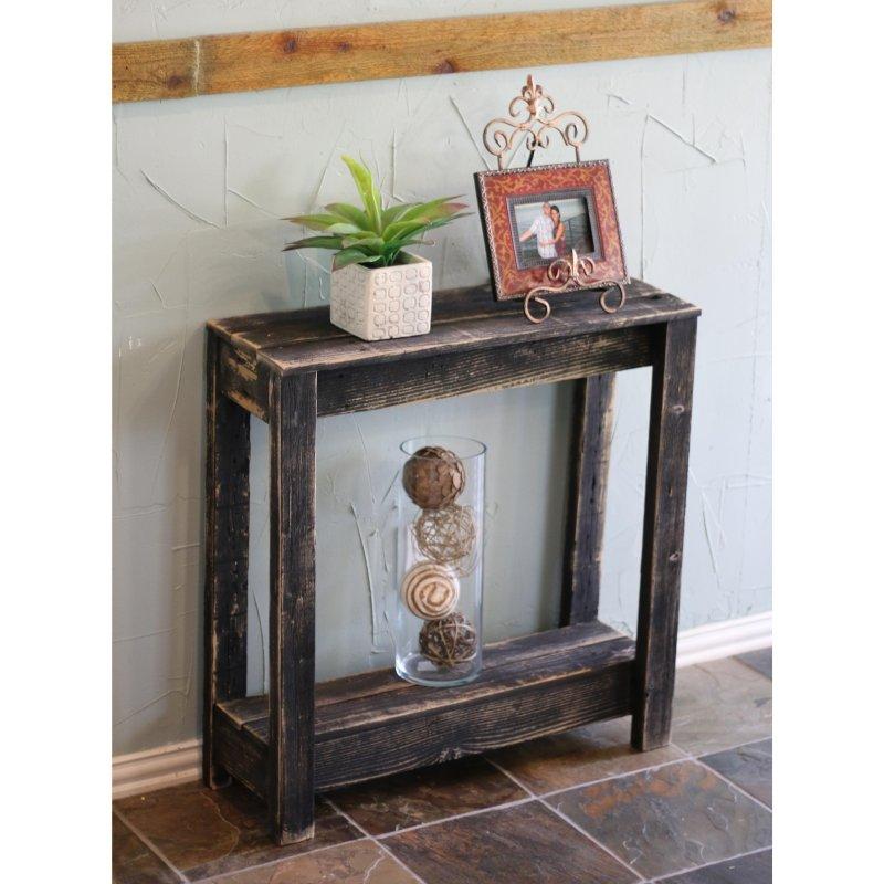 Geri Dönüştürülmüş Masif Ahşap Rustik Eskitme Tasarım Dresuar - 77x26 cm - 331751