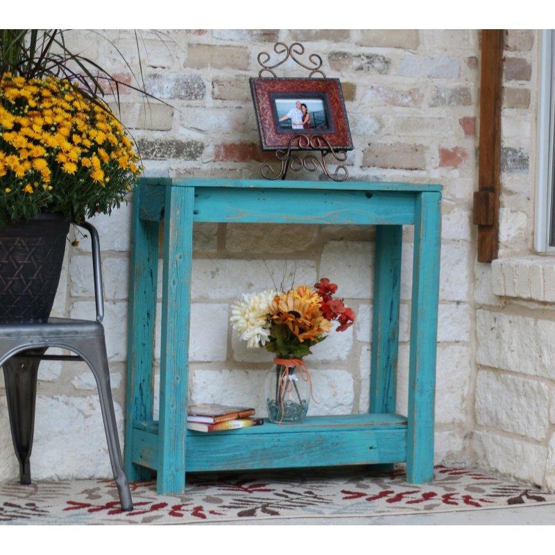Geri Dönüştürülmüş Masif Ahşap Rustik Eskitme Tasarım Dresuar - 77x26 cm - 331751