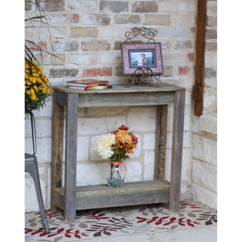 Geri Dönüştürülmüş Masif Ahşap Rustik Eskitme Tasarım Dresuar - 77x26 cm - 331751