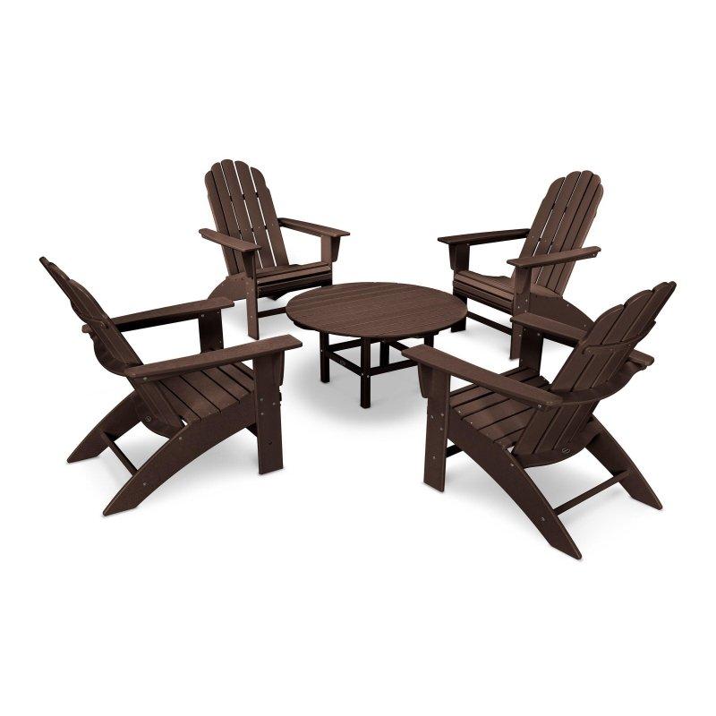 Geri Dönüştürülmüş Plastik 5 Parça 4 Kişilik Adirondack Bahçe Takımı - 273915