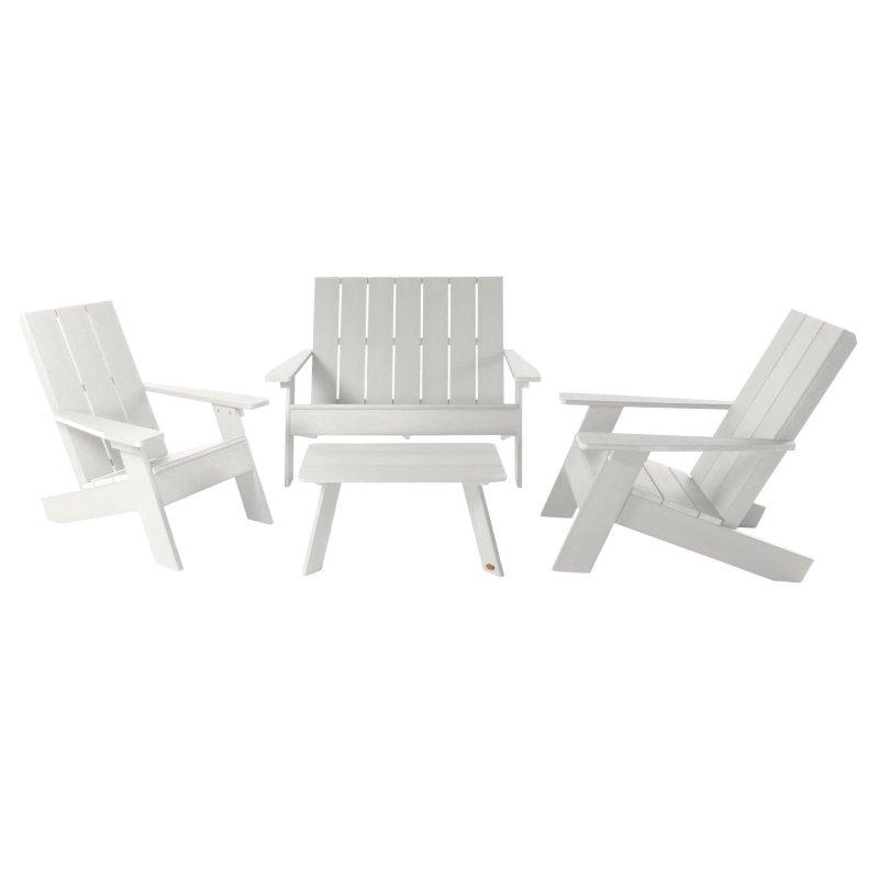 Geri Dönüştürülmüş Plastik Modern Adirondack 4 Parça Bahçe Takımı - 271506