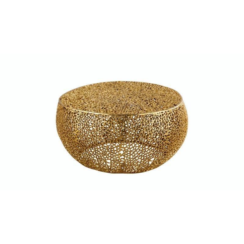 Gold Alüminyum Tambur Yuvarlak Orta Sehpa - 82x41 cm - 245193
