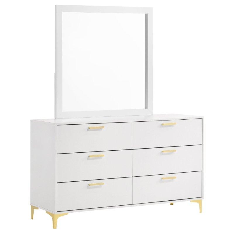 Gold Detaylı Metal Ayaklı 6 Çekmeceli MDF Şifonyer - 302517