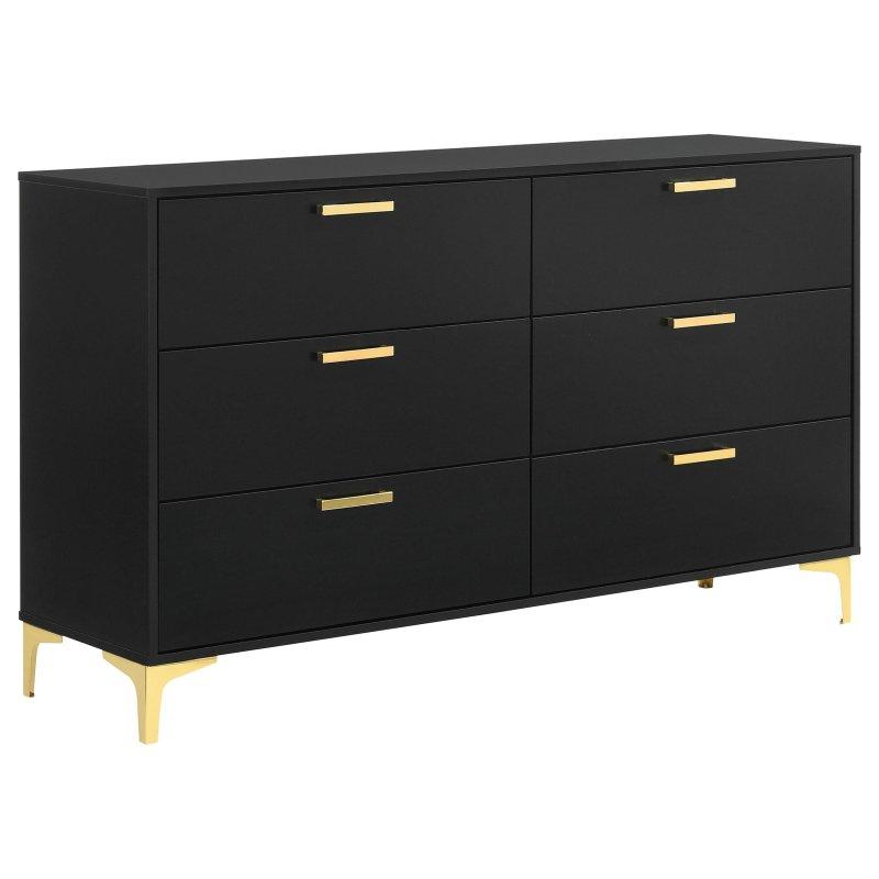 Gold Detaylı Metal Ayaklı 6 Çekmeceli MDF Şifonyer - 302517