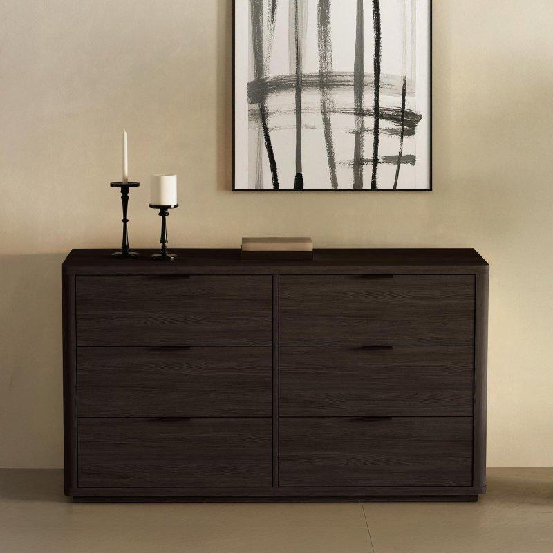 Gold Kulplu 6 Çekmeceli Modern MDF Şifonyer - 153 cm - 298742