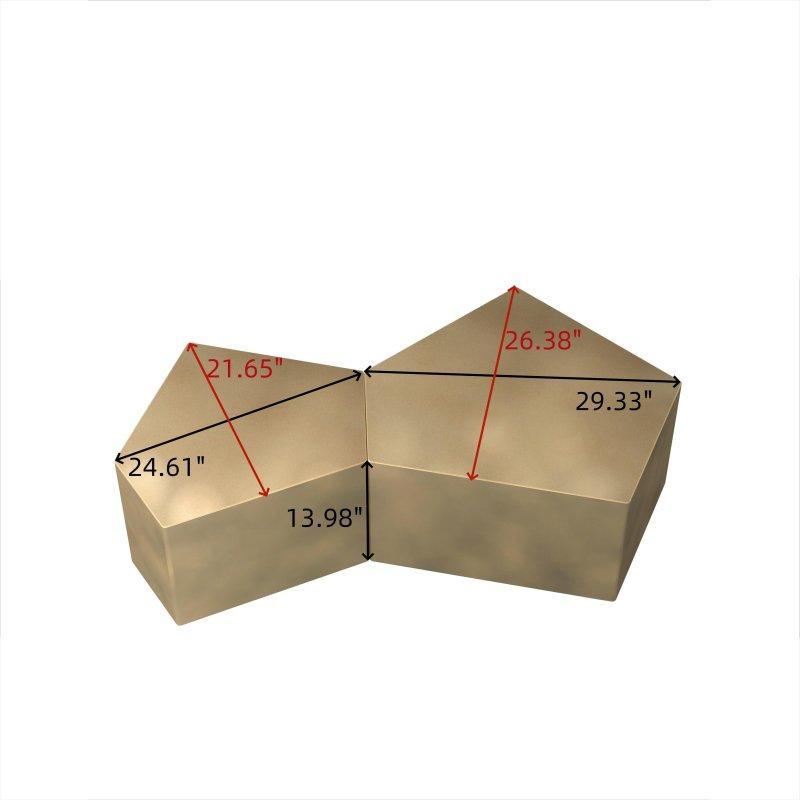 Gold MDF ve Masif Ahşap Boyalı Yuvarlak Orta Sehpa - 64-92 cm - 243065