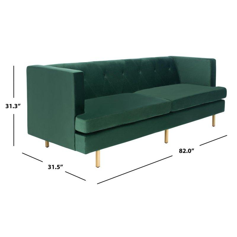 Gold Metal Ayaklı Kadife Döşemeli Kapitoneli 3 Kişilik Bohem Koltuk - 209 cm - 280374