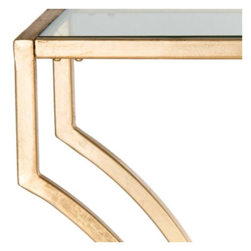 Gold Metal Kavisli Tasarım Temperli Cam Dresuar - 102x51x91 cm - 331124
