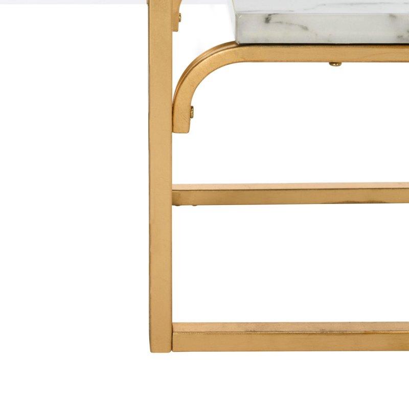 Gold Metal Mermer Görünümlü 4 Raflı Kitaplık - 77x36x183 cm - 315774