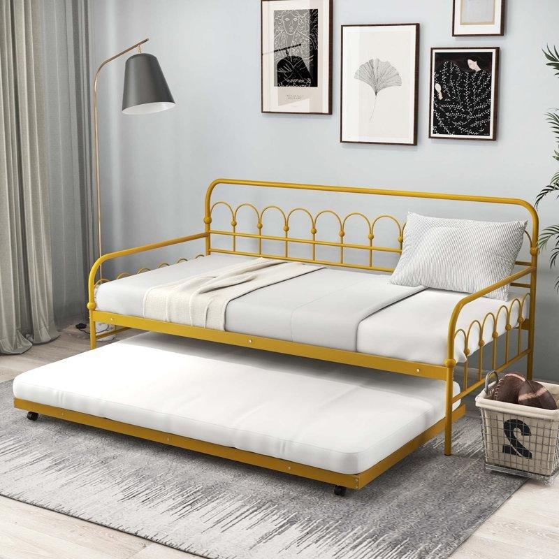Gold Metal Tekerlekli Yavru Yataklı Karyola - 200x100 cm - 328447