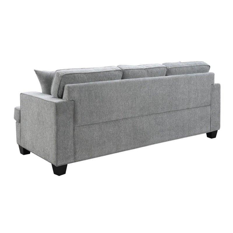 Grafit Gri Masif Ahşap Düz Kollu 2 Yastıklı Bohem Koltuk - 214 cm - 283436