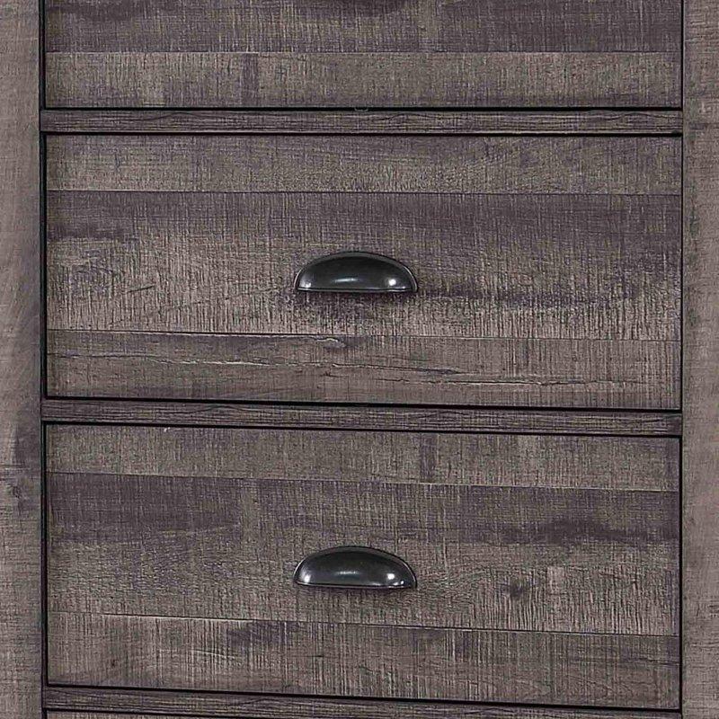Gri Ahşap 4 Çekmeceli Metal Kulplu Şifonyer - 123 cm - 297038