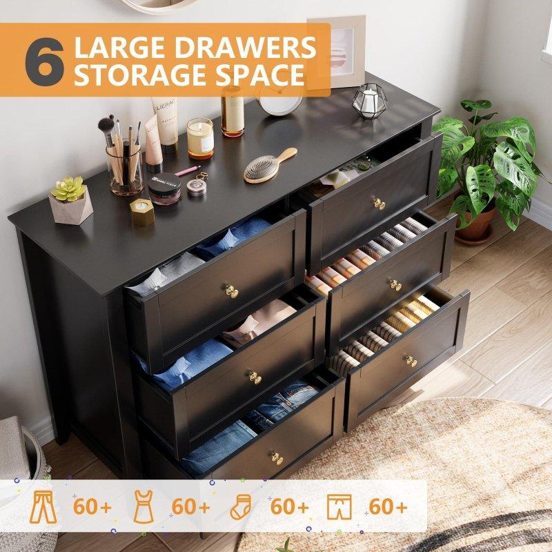 Gri Ahşap 6 Çekmeceli Metal Kulplu Modern Şifonyer - 295252