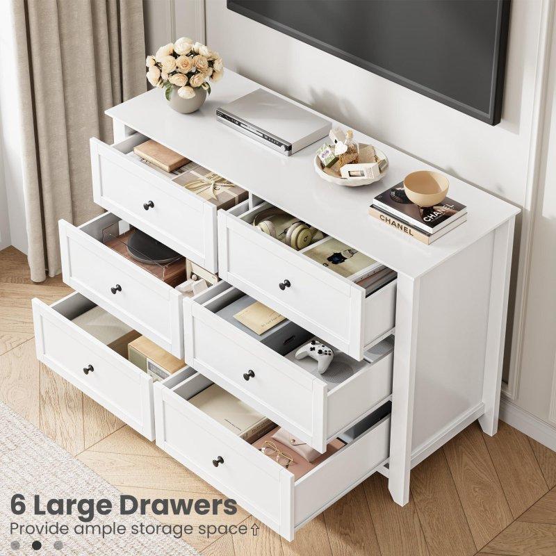 Gri Ahşap 6 Çekmeceli Metal Kulplu Şifonyer - 138 cm - 300837