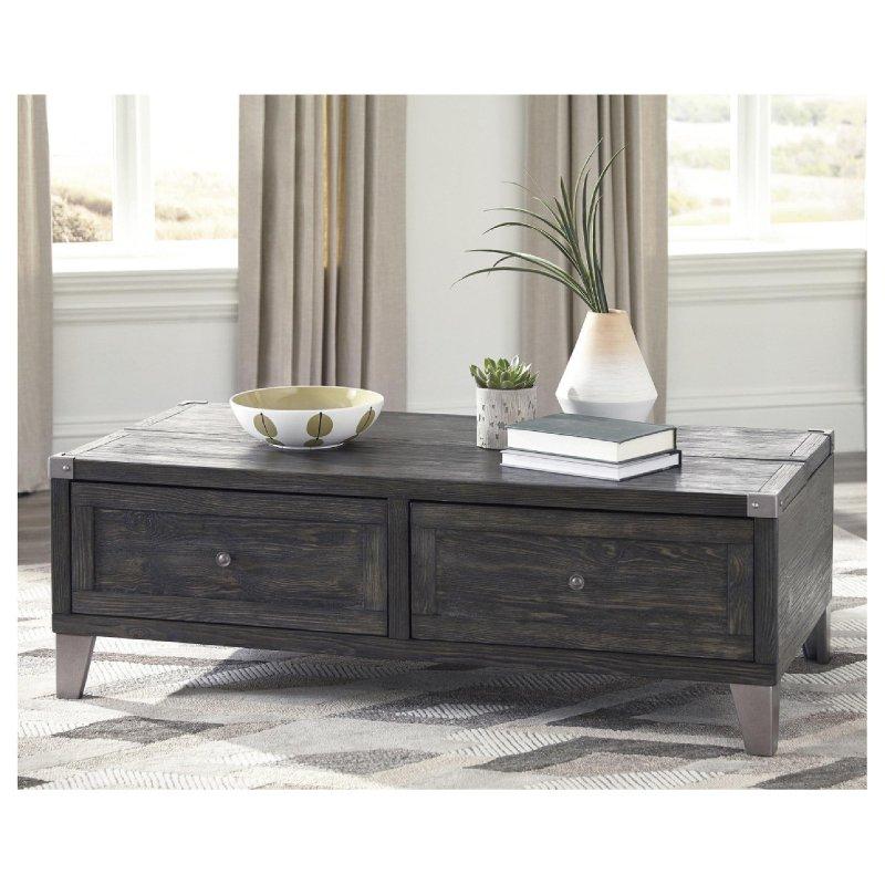 Gri Ahşap Asansörlü Çekmeceli Akıllı Sehpa - 138 cm - 254023