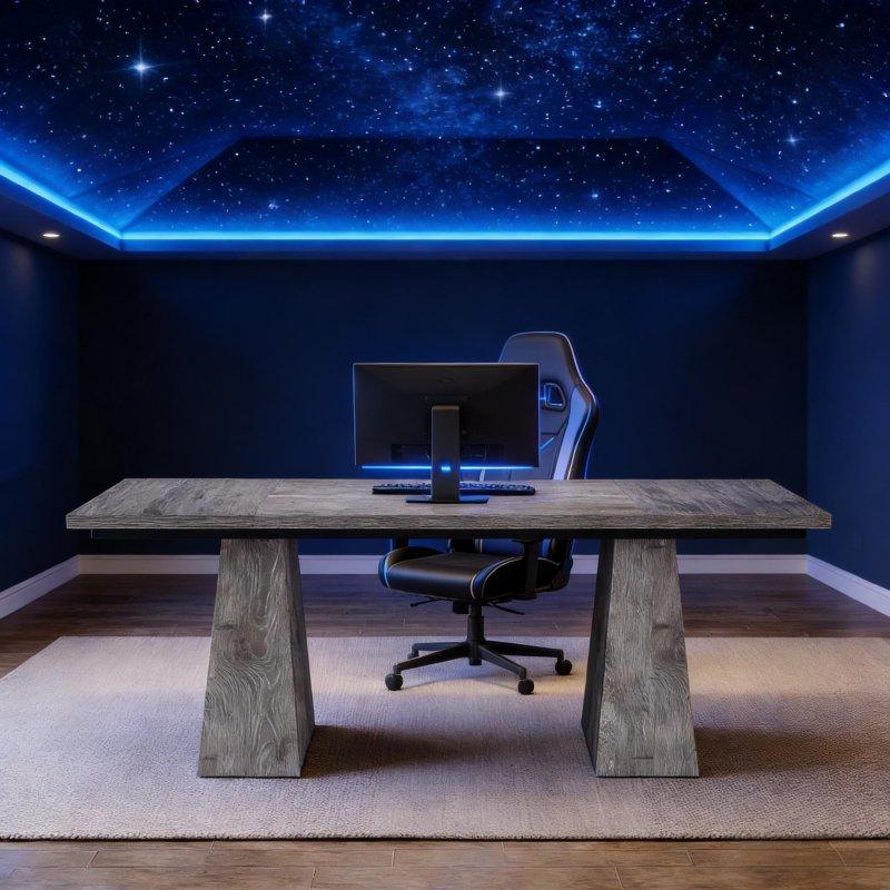 Gri Ahşap Çift Ayaklı Ofis Masası - 160x80 cm - 326081
