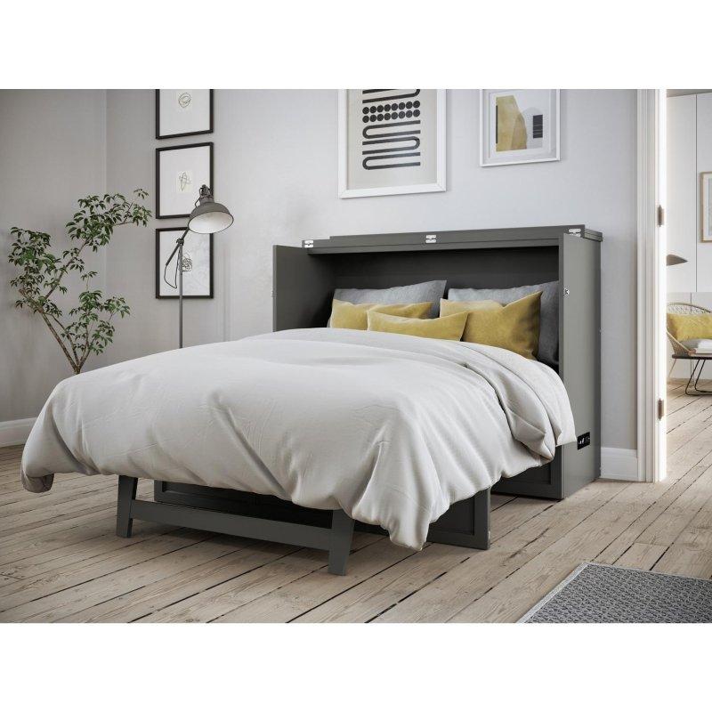 Gri Ahşap Dahili Şarj İstasyonlu Sandık Tipi Duvar Yatağı - 141 cm - 263249