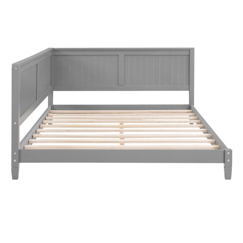 Gri Ahşap Kolçaklı ve Sırtlıklı Daybed Karyola - 329851