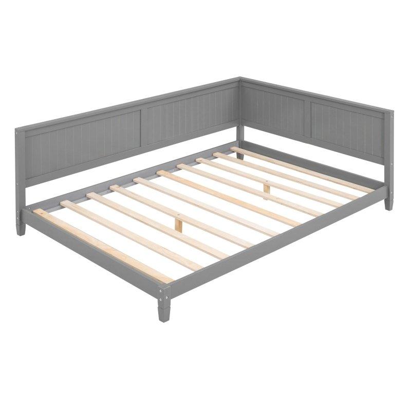 Gri Ahşap Kolçaklı ve Sırtlıklı Daybed Karyola - 329851