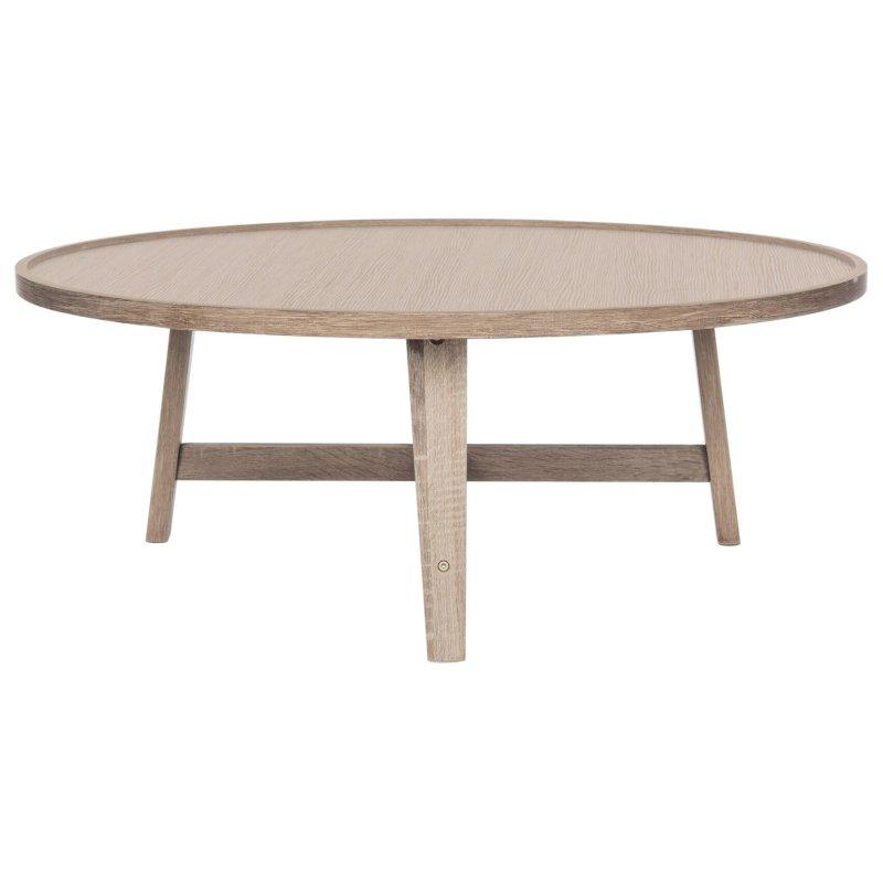 Gri Ahşap MDF Ayaklı Yuvarlak Orta Sehpa - 90x90x36 cm - 242397