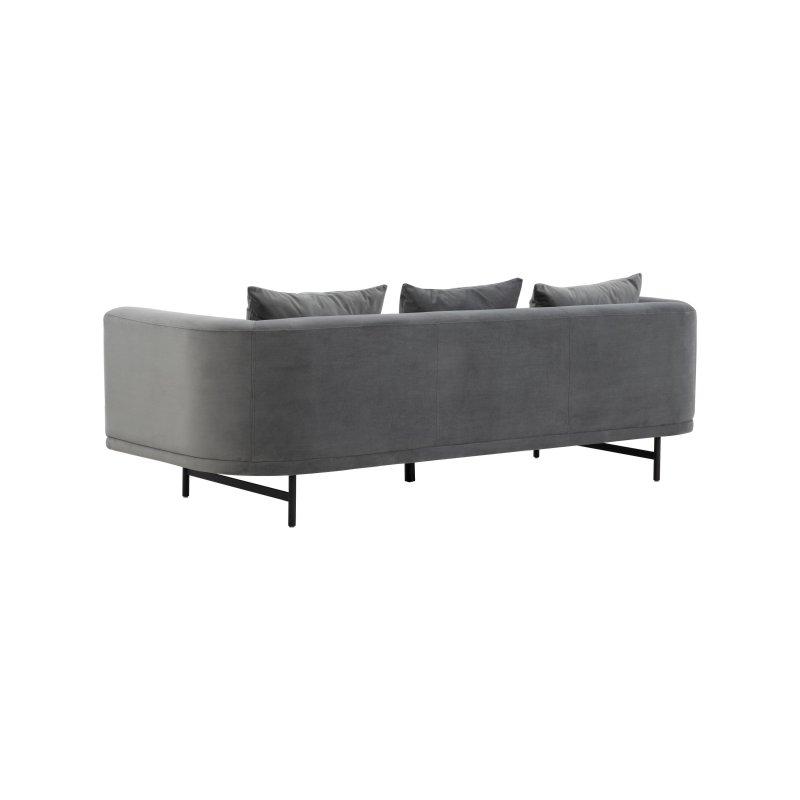 Gri Ahşap Metal Ayaklı Yastık Sırtlı Bohem Koltuk - 229 cm - 290543