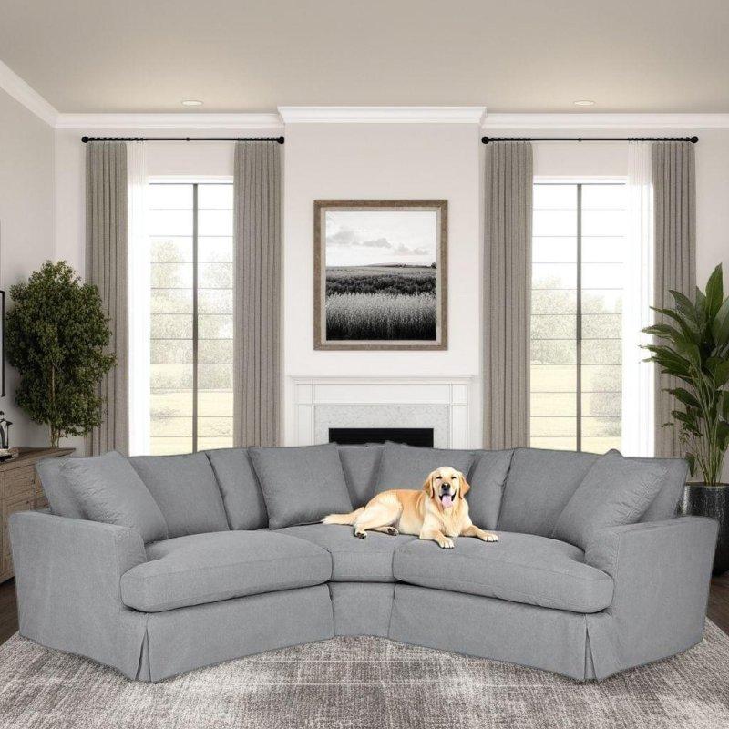 Gri Ahşap Modüler Etekli Köşe Koltuk - 252x252 cm - 257278