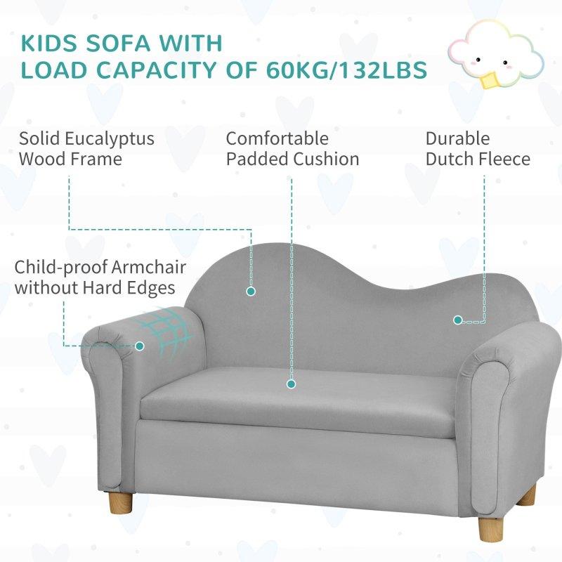Gri Ahşap Saklama Alanlı Çocuk Bohem Koltuk - 84x42x49 cm - 278390