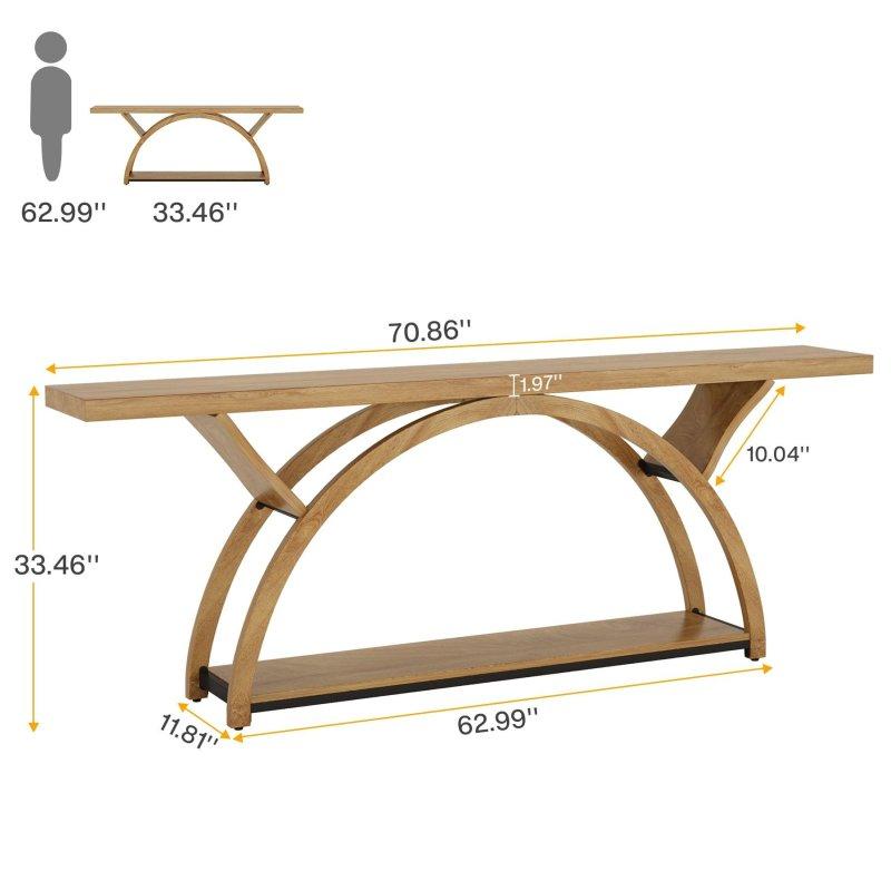 Gri Ahşap ve Metal İki Katlı Yarım Daire Formlu Dresuar - 181 cm - 333067