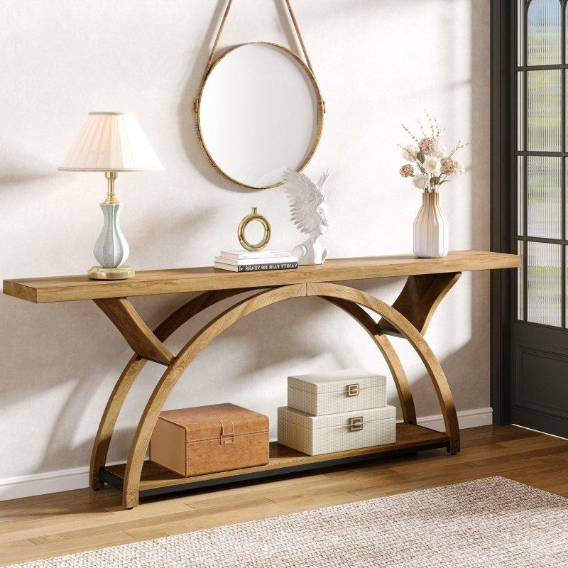 Gri Ahşap ve Metal İki Katlı Yarım Daire Formlu Dresuar - 181 cm - 333067