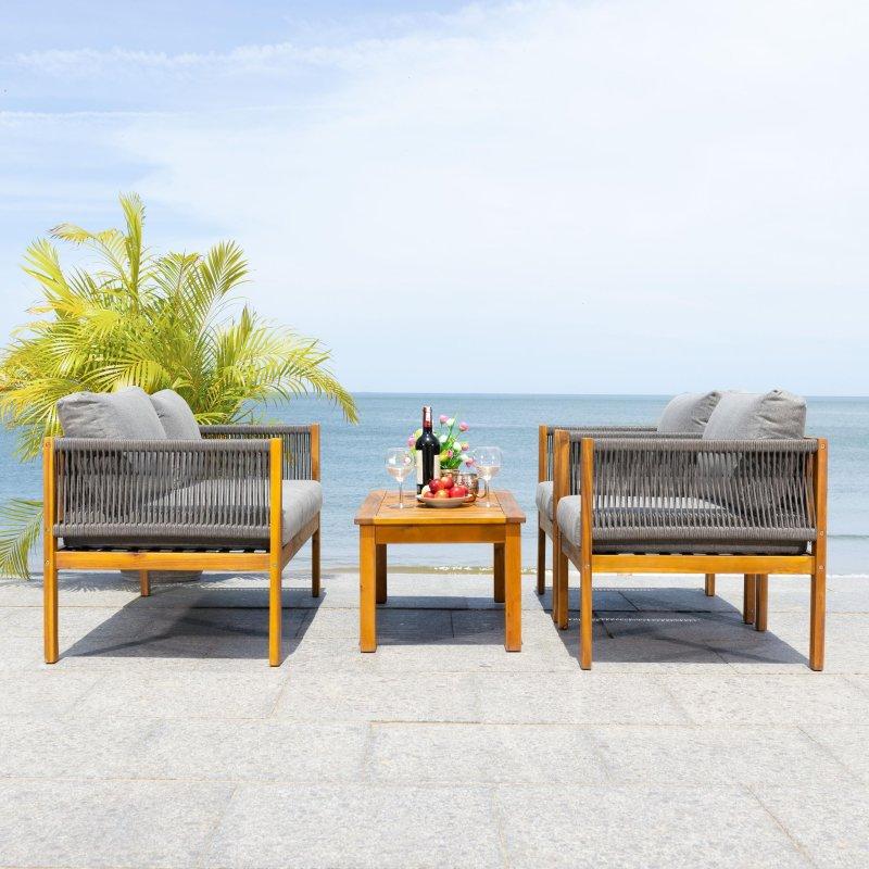 Gri Akasya 4 Parça Modern Bahçe Takımı - 125 cm - 276821 Gri Akasya 4 Parça Modern Bahçe Takımı - 125 cm - 276821
