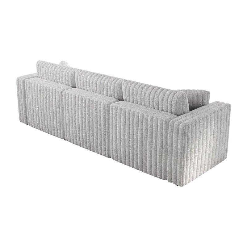 Gri Akrilik Peluş Metal Ayaklı Modüler 3 Kişilik Bohem Koltuk - 270 cm - 290517