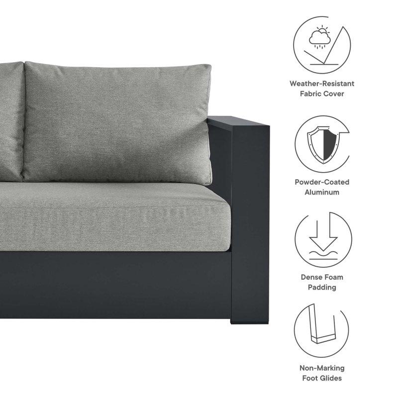 Gri Alüminyum 2 Parça Köşe Bahçe Takımı - 237x153 cm - 272119