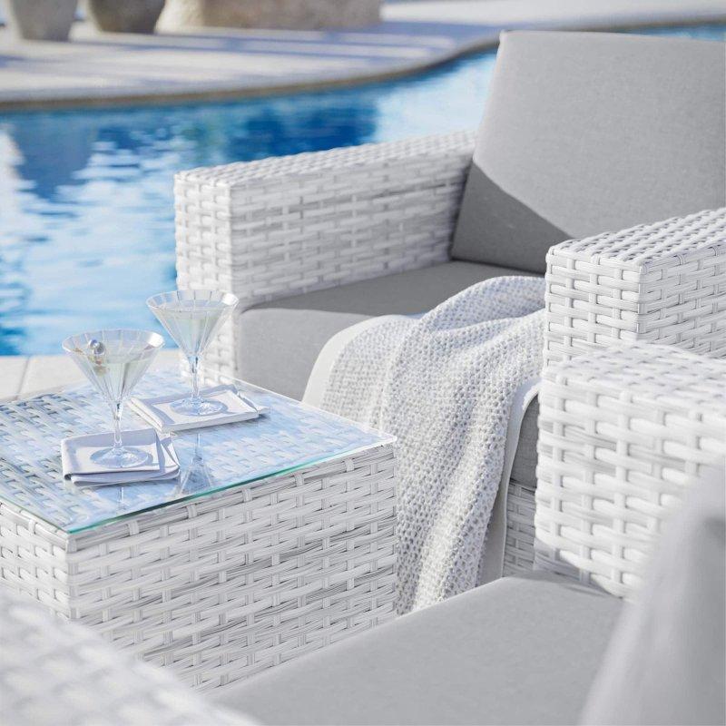 Gri Alüminyum İskeletli Sentetik Rattan 3 Parça Bahçe Takımı - 269815