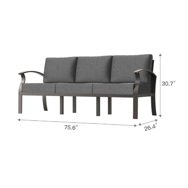 Gri Alüminyum Minderli 3 Kişilik Dış Mekan Bohem Koltuk - 181x87x65 cm - 287225
