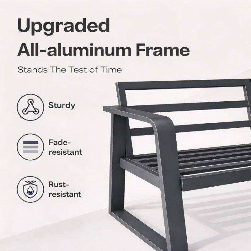 Gri Alüminyum Minderli 5 Kişilik Bahçe Takımı - 272085