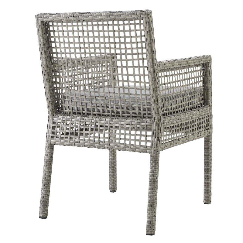 Gri Alüminyum Minderli Kolçaklı Rattan Sandalye - 251596