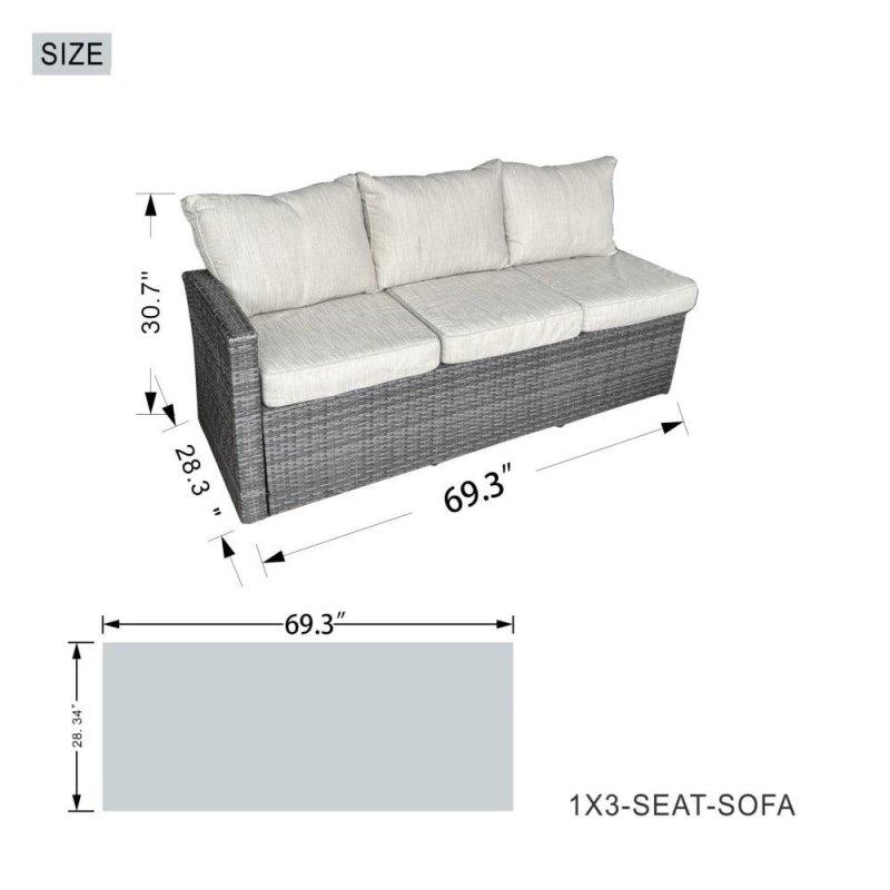 Gri Alüminyum ve PE Rattan Ateş Çukurlu Buz Kovalı 7 Parça Bahçe Takımı - 271705