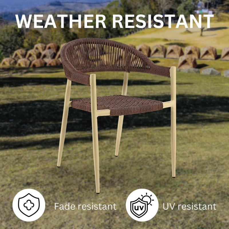 Gri Alüminyum ve Rattan Hava Koşullarına Dayanıklı Rattan Sandalye - 77x56x59 cm - 252651